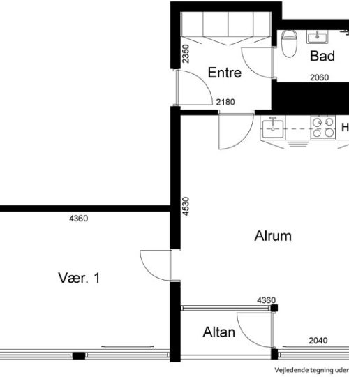 2-værelses ( 63 m² )