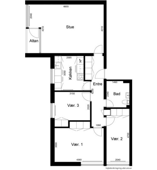 4 værelses ( 110 m² )