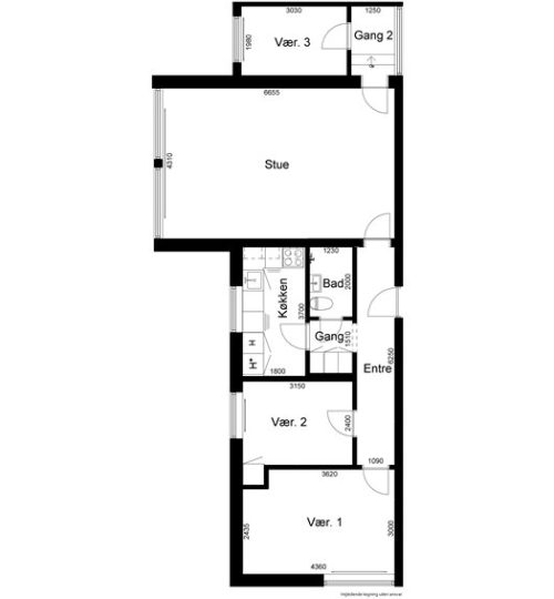 4 værelses ( 102 m² )